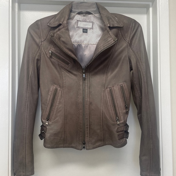 Schyia Lamb Leather Moto Biker Jacket